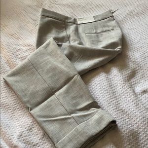 Gray ankle high rise trousers
